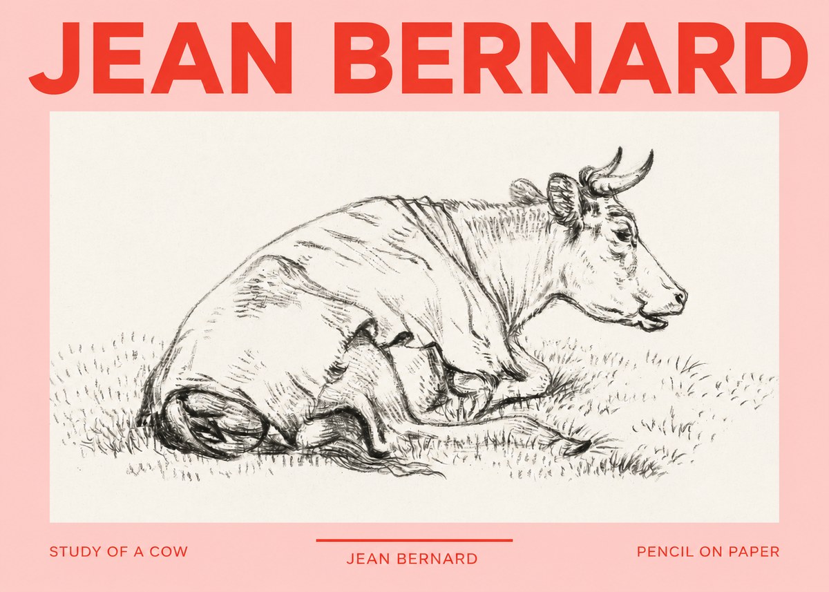 Jean Bernard Resting Cow III No3 - Poszter