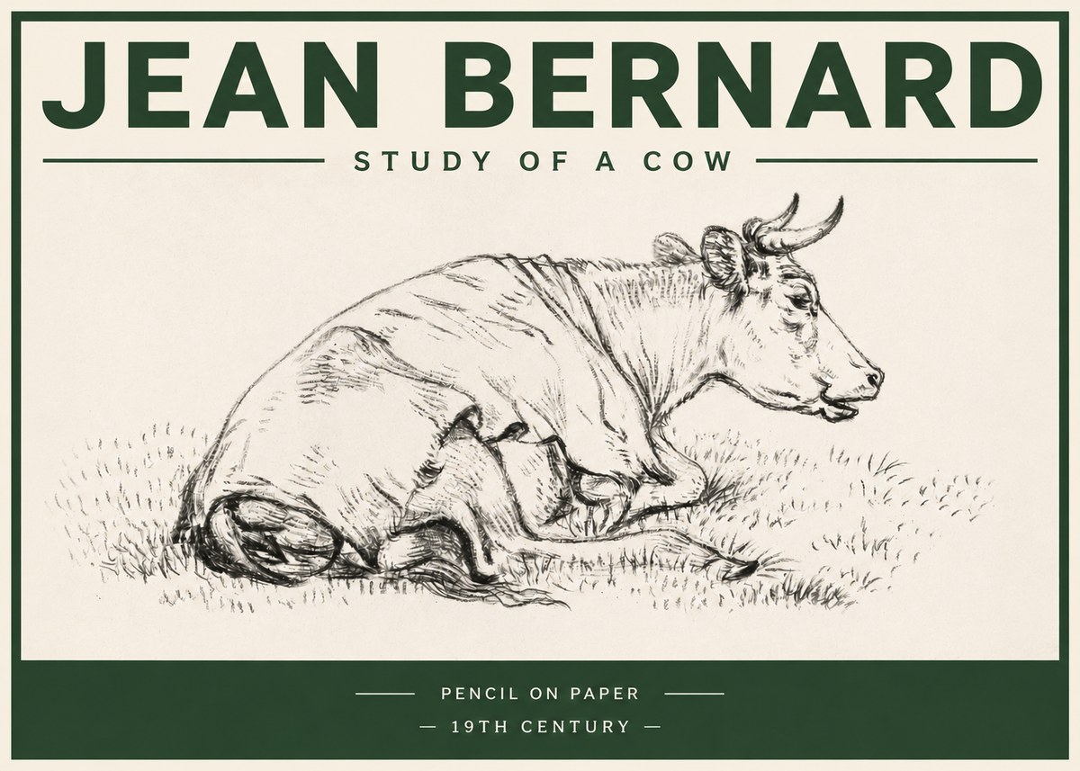 Jean Bernard Resting Cow III No4 - Poszter