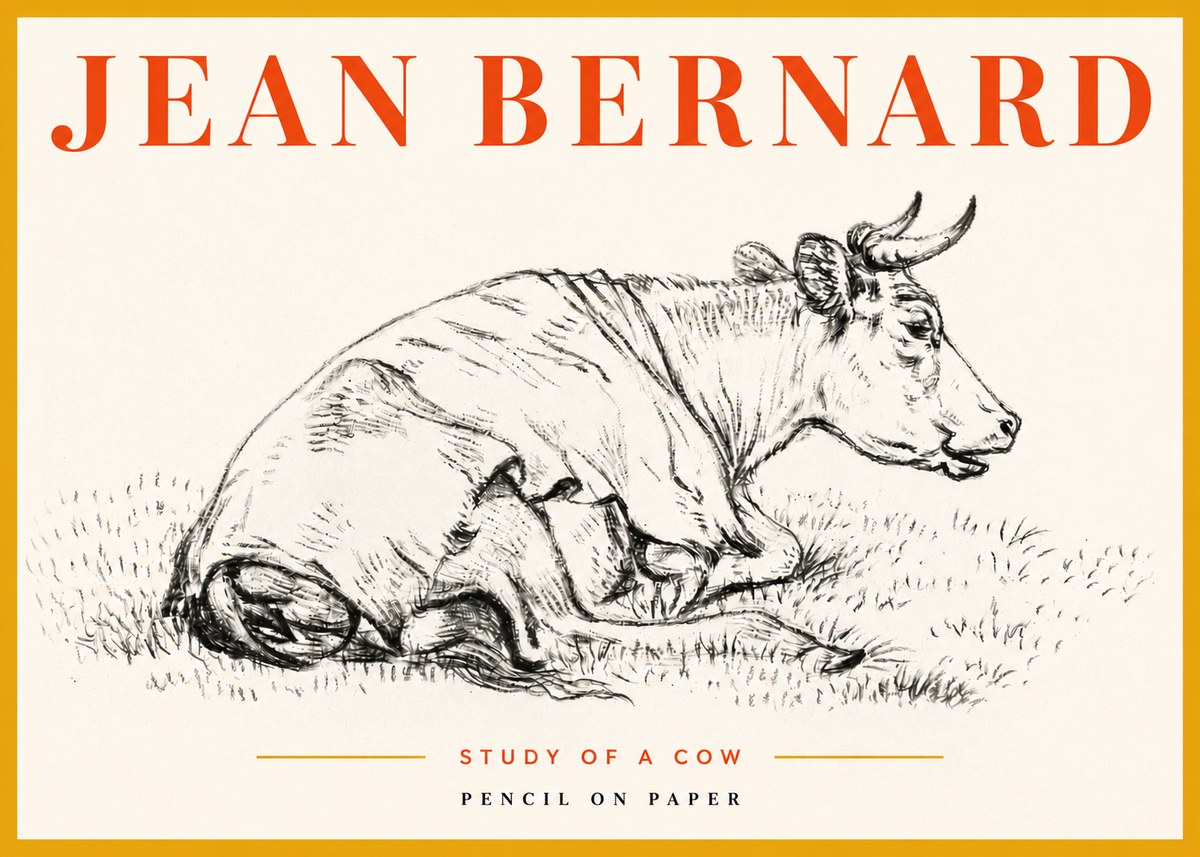 Jean Bernard Resting Cow III No5 - Poszter