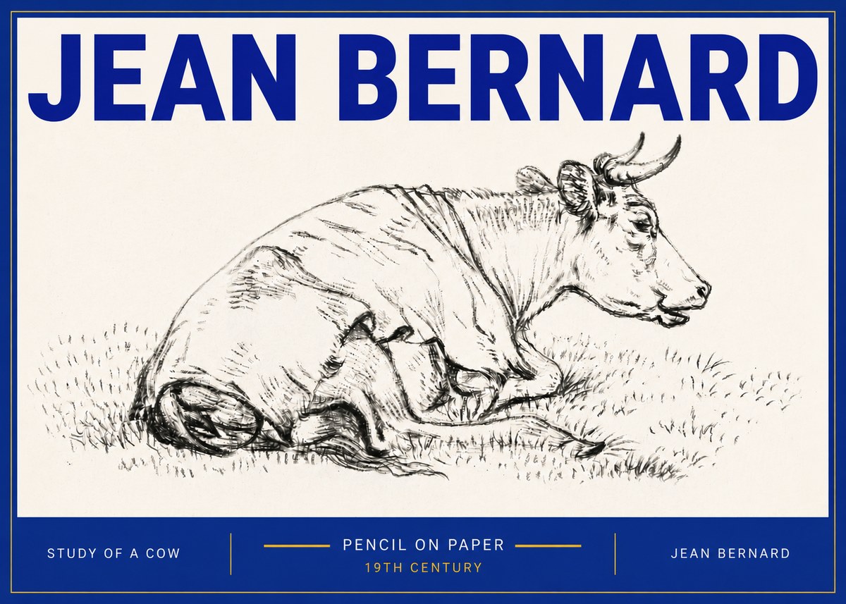 Jean Bernard Resting Cow III No6 - Poszter