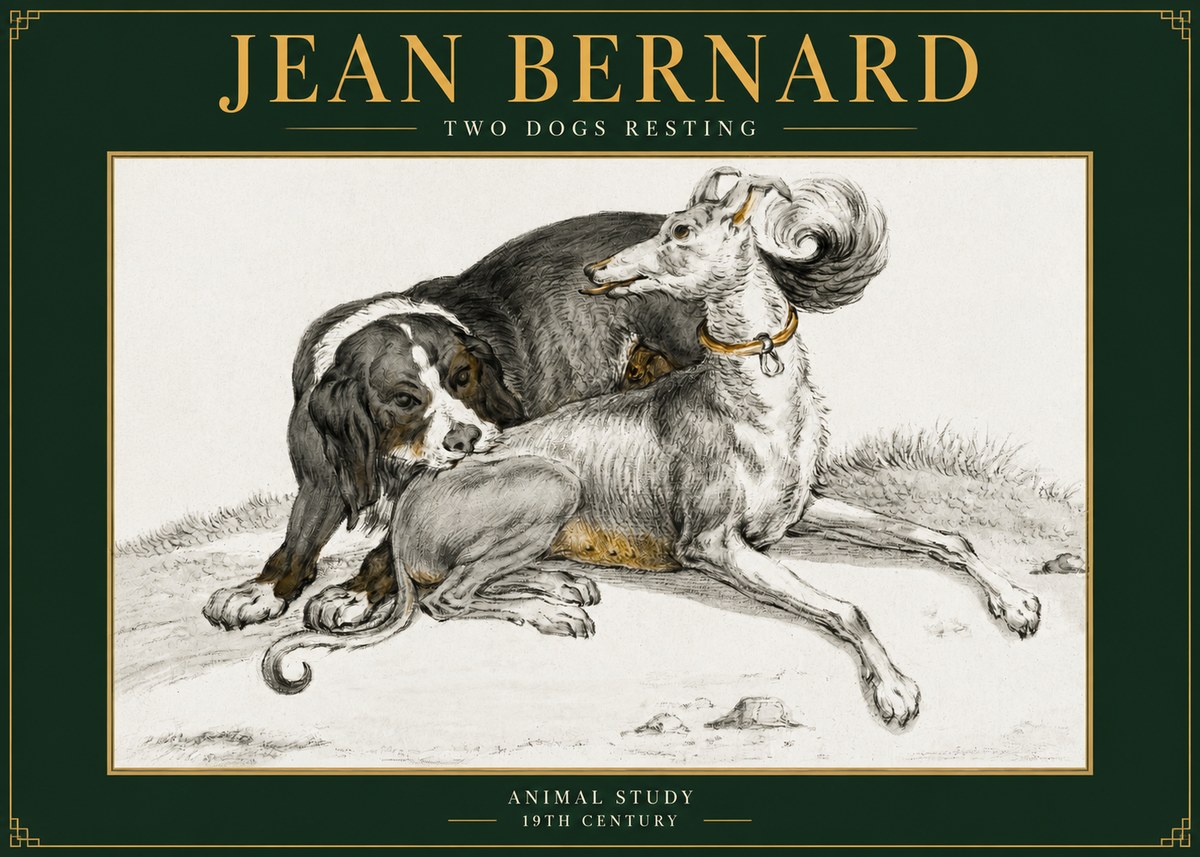 Jean Bernard Two Dogs Resting No5 - Poszter