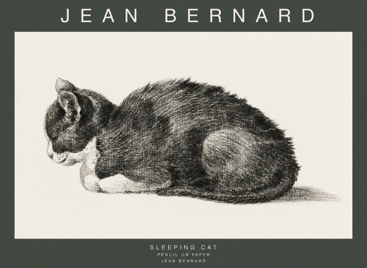 Jean Bernard Sleeping Cat VII No1 - Poszter