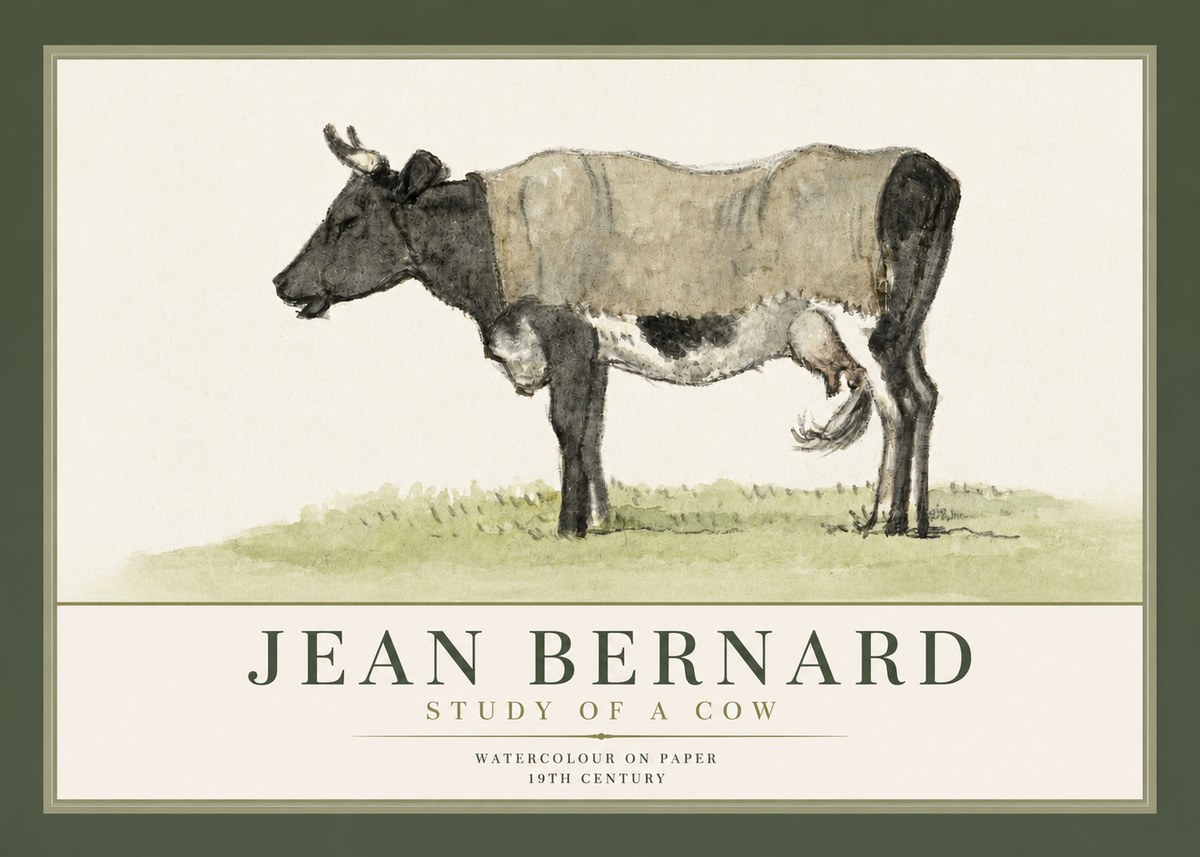 Jean Bernard Study of a Cow IX No3 - Poszter