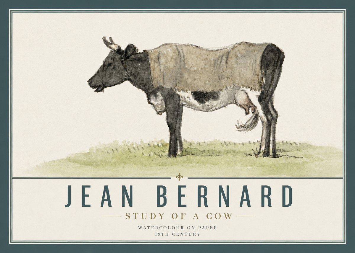 Jean Bernard Study of a Cow IX No5 - Poszter
