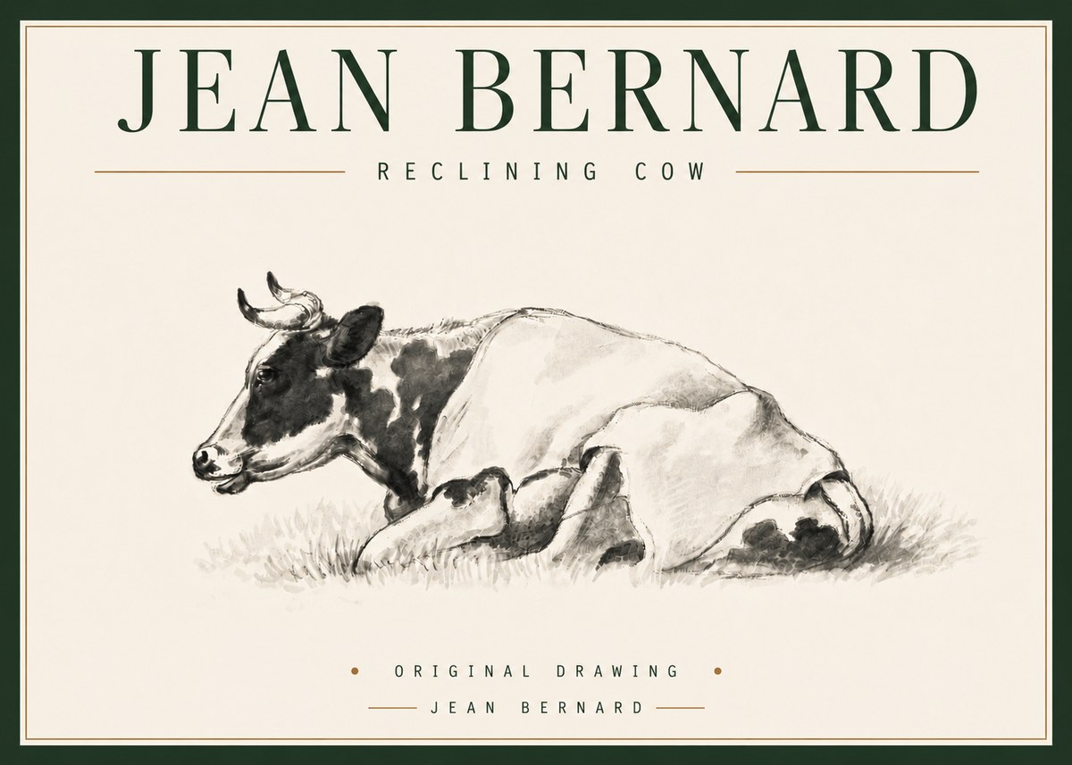 Jean Bernard Reclining Cow II No4 - Poszter