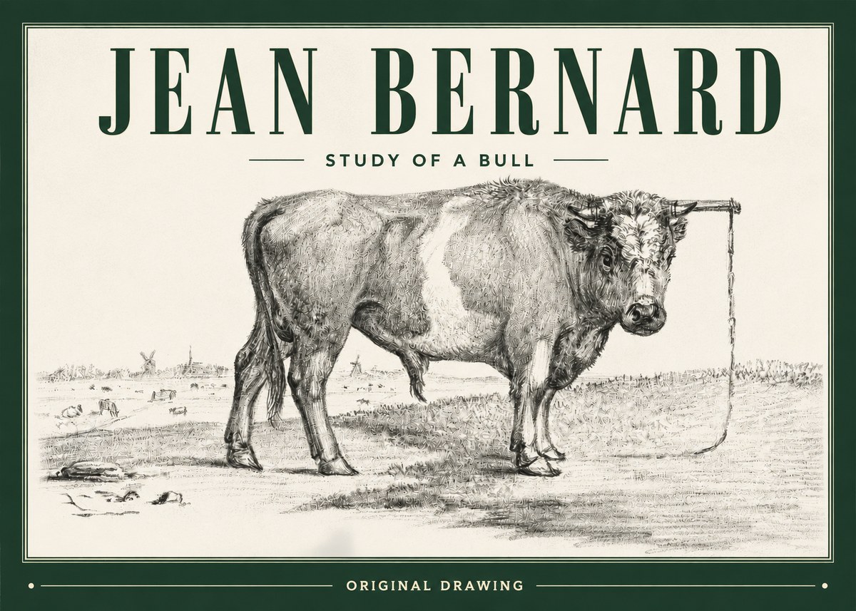 Jean Bernard Study of a Bull III No3 - Poszter