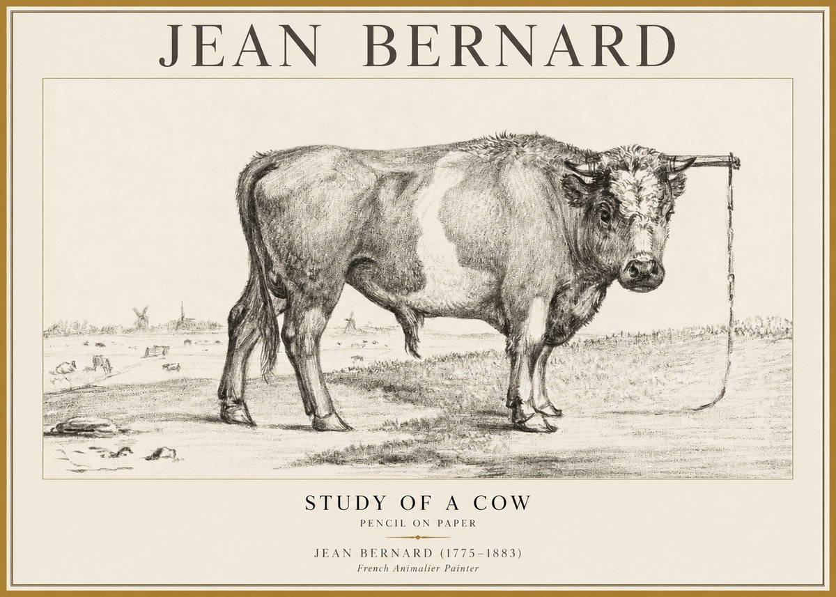 Jean Bernard Study of a Bull III No5 - Poszter