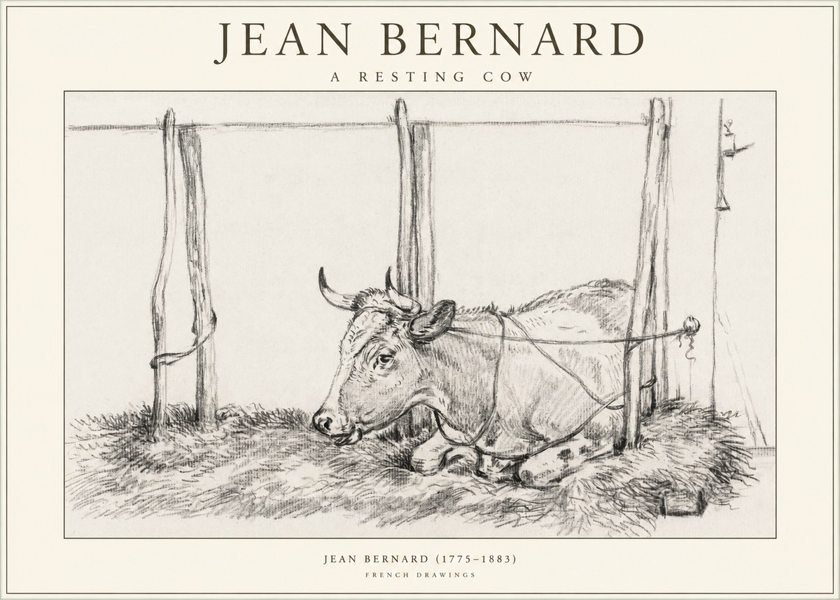 Jean Bernard A Resting Cow No1 - Poszter