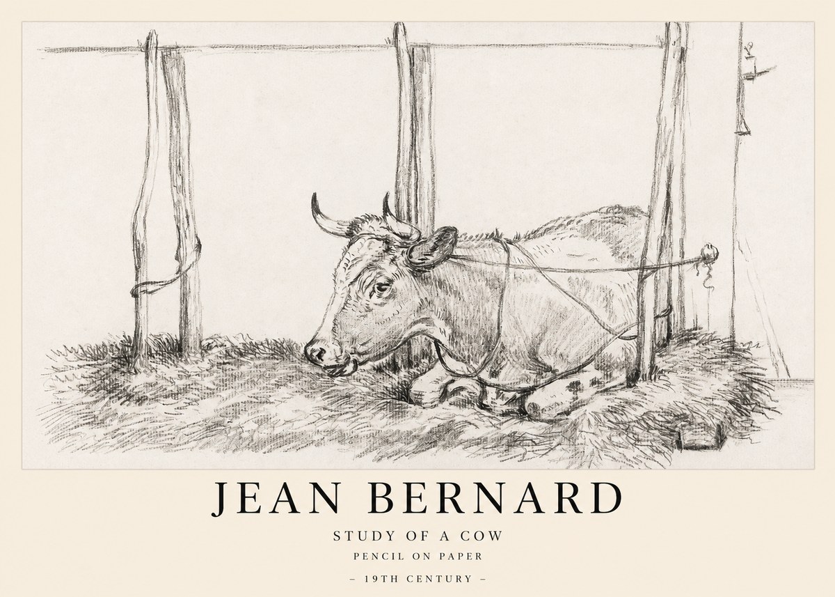 Jean Bernard A Resting Cow No2 - Poszter