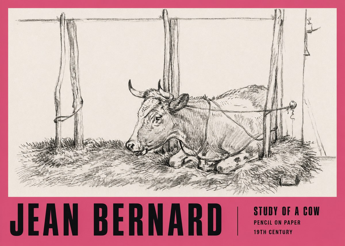 Jean Bernard A Resting Cow No3 - Poszter