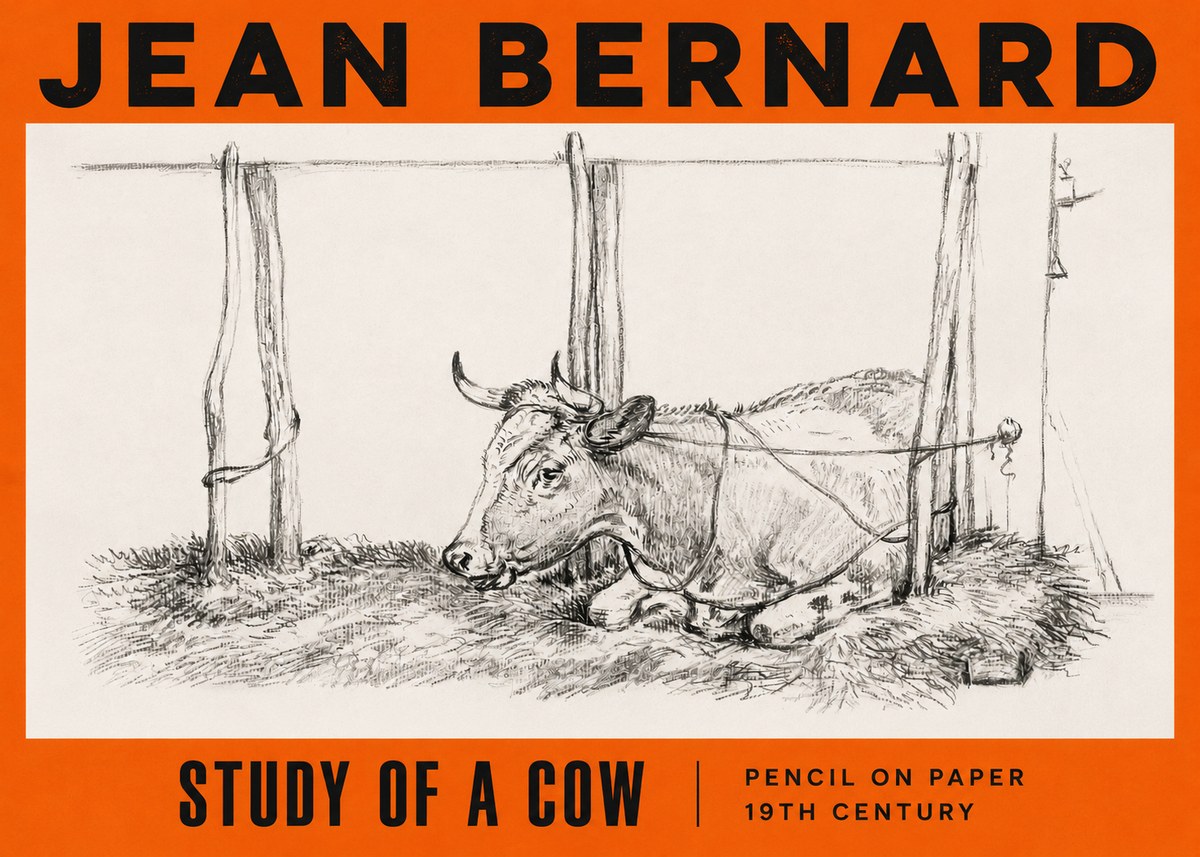 Jean Bernard A Resting Cow No5 - Poszter