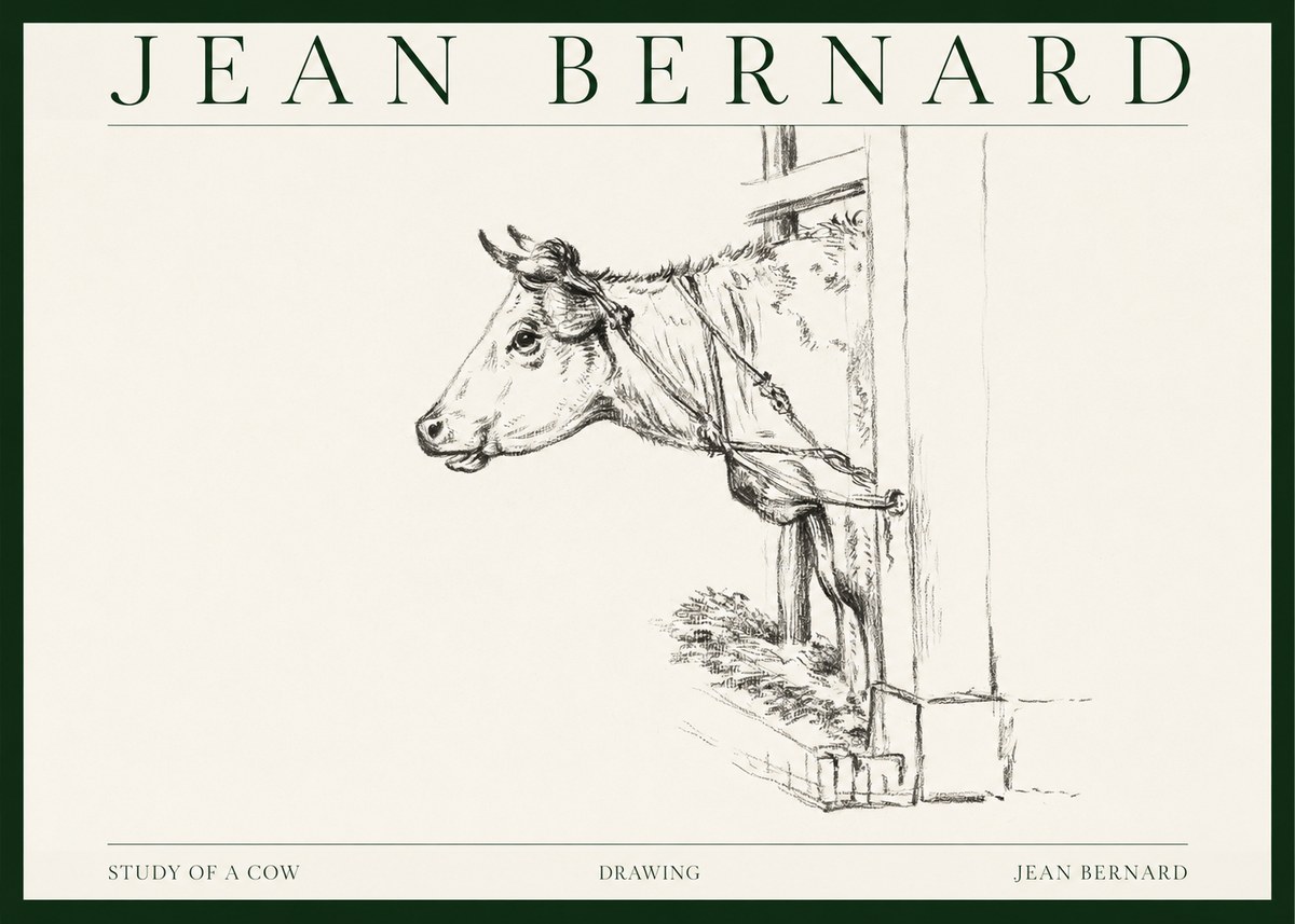 Jean Bernard Study of a Cow X No1 - Poszter
