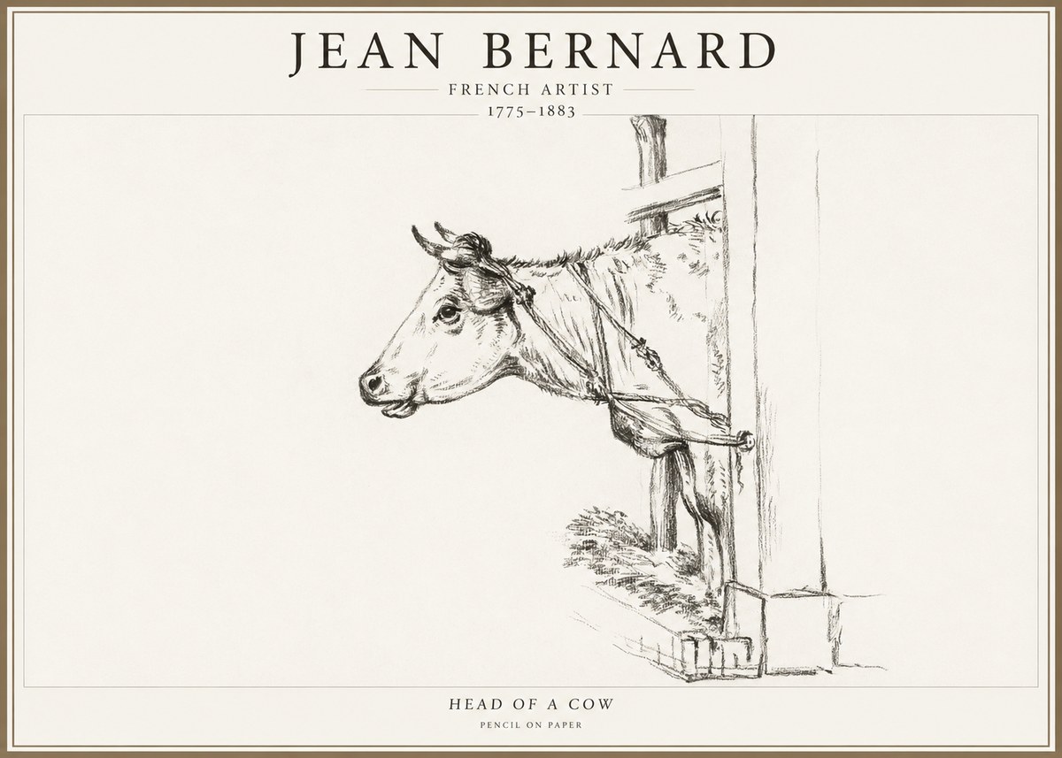 Jean Bernard Study of a Cow X No4 - Poszter