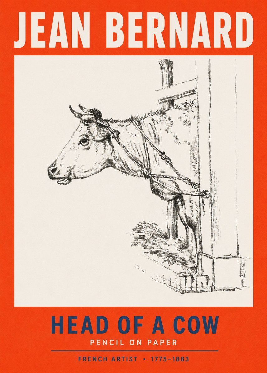 Jean Bernard Study of a Cow X No5 - Poszter