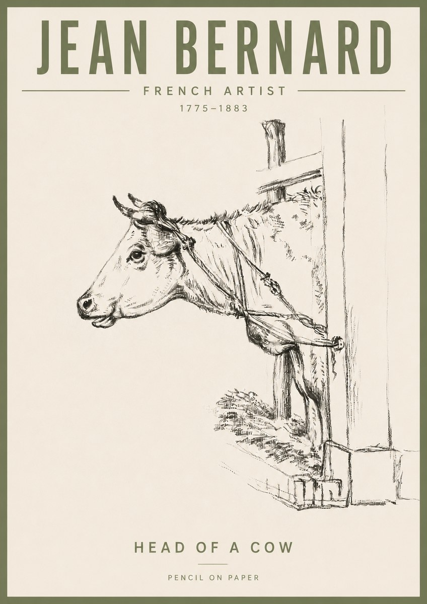 Jean Bernard Study of a Cow X No6 - Poszter