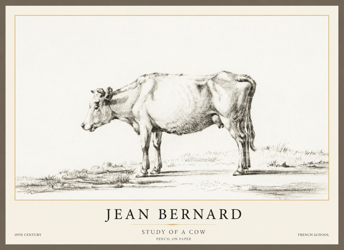 Jean Bernard Study of a Cow XI No1 - Poszter