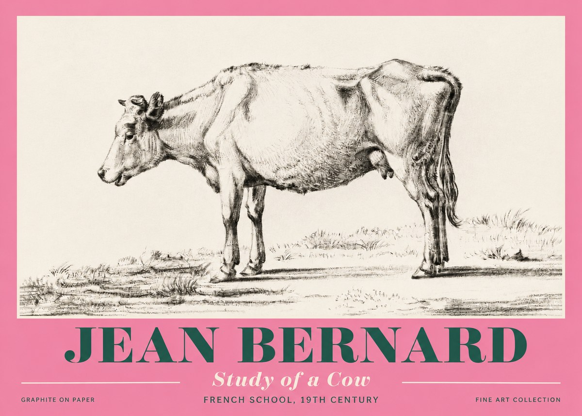 Jean Bernard Study of a Cow XI No4 - Poszter