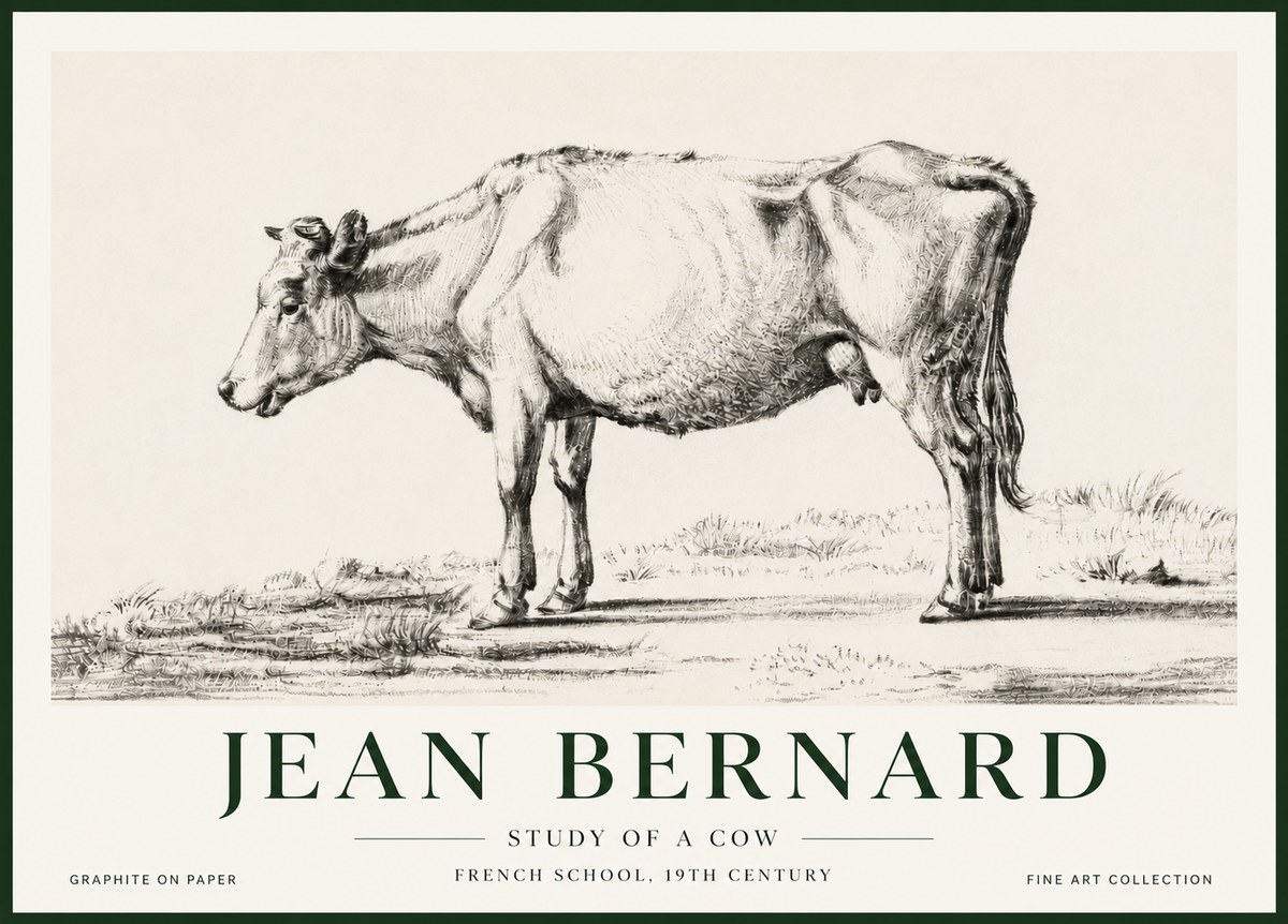 Jean Bernard Study of a Cow XI No5 - Poszter