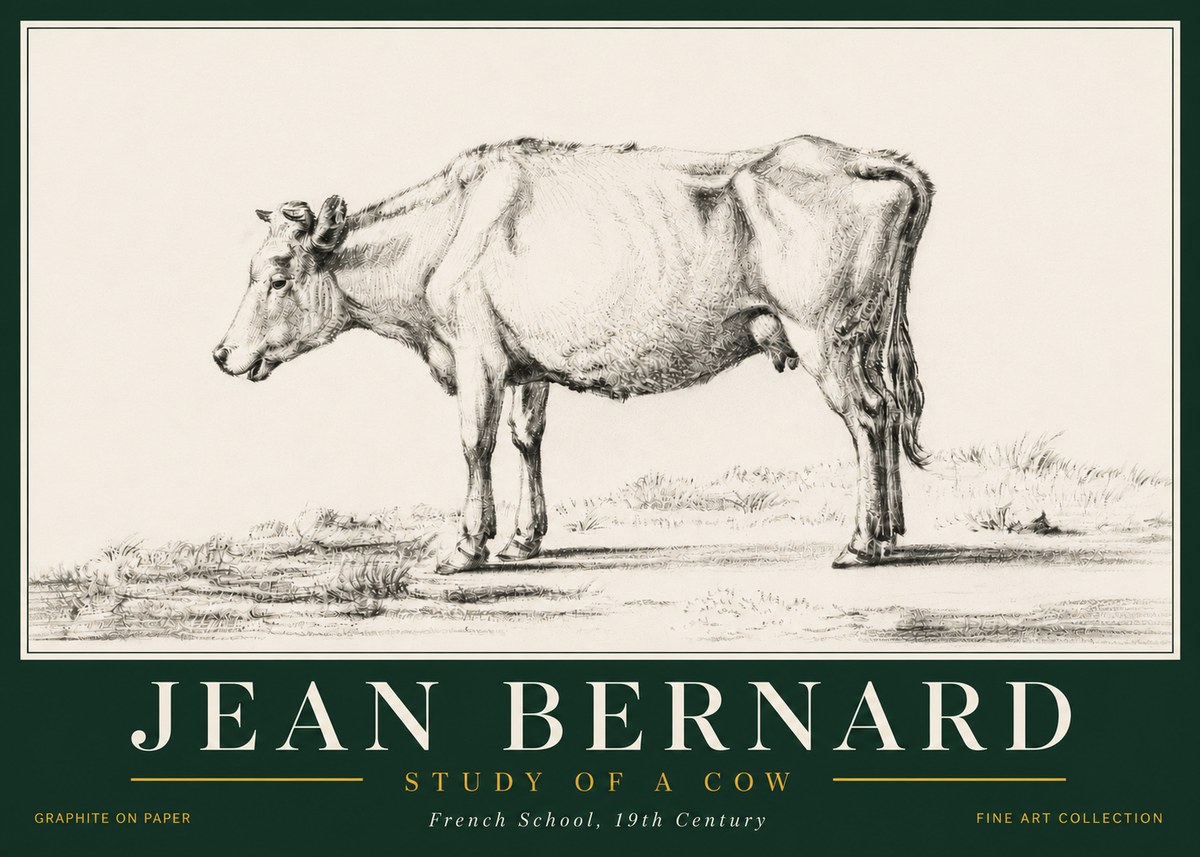 Jean Bernard Study of a Cow XI No6 - Poszter