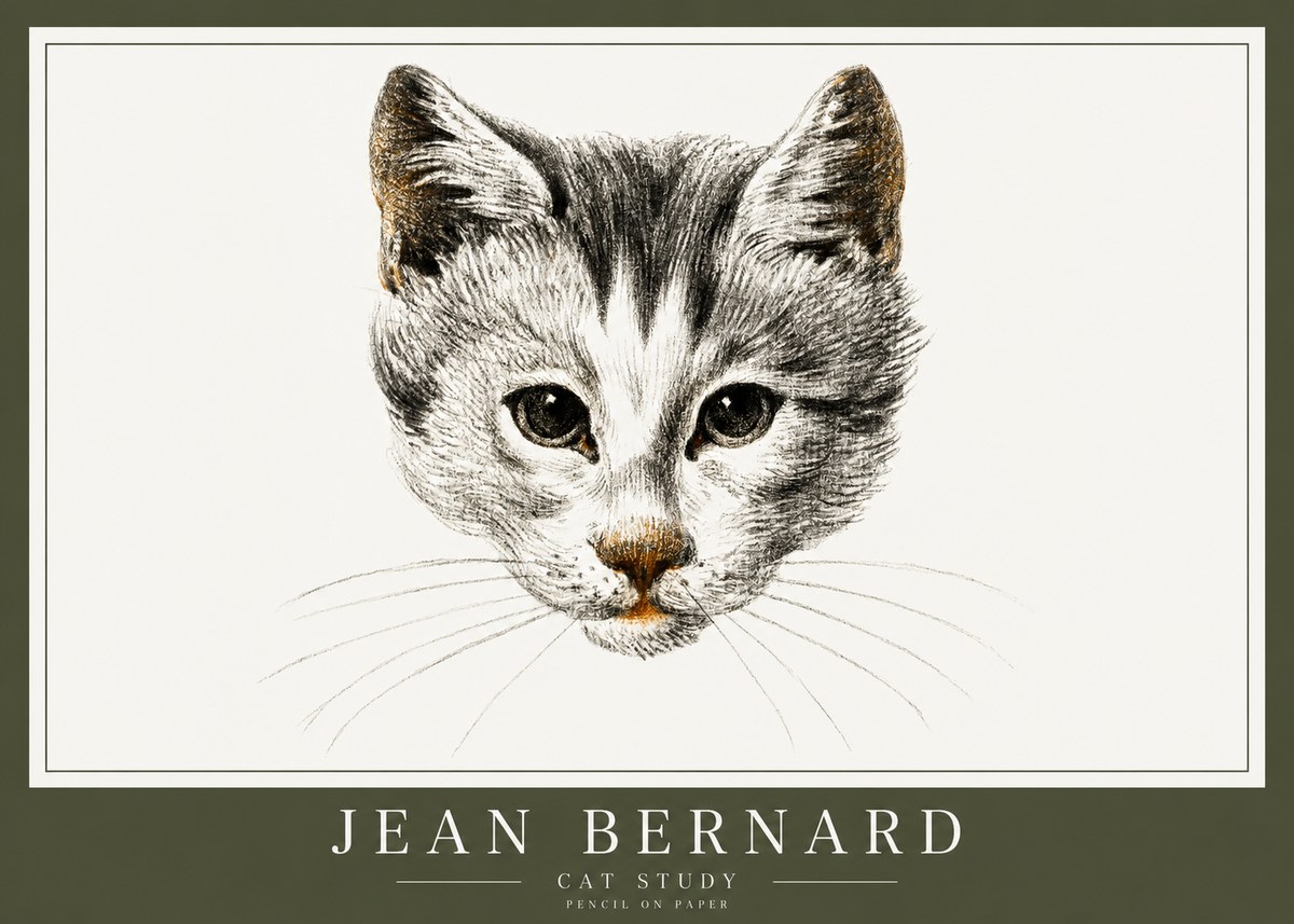 Jean Bernard Cat Study IX No1 - Poszter