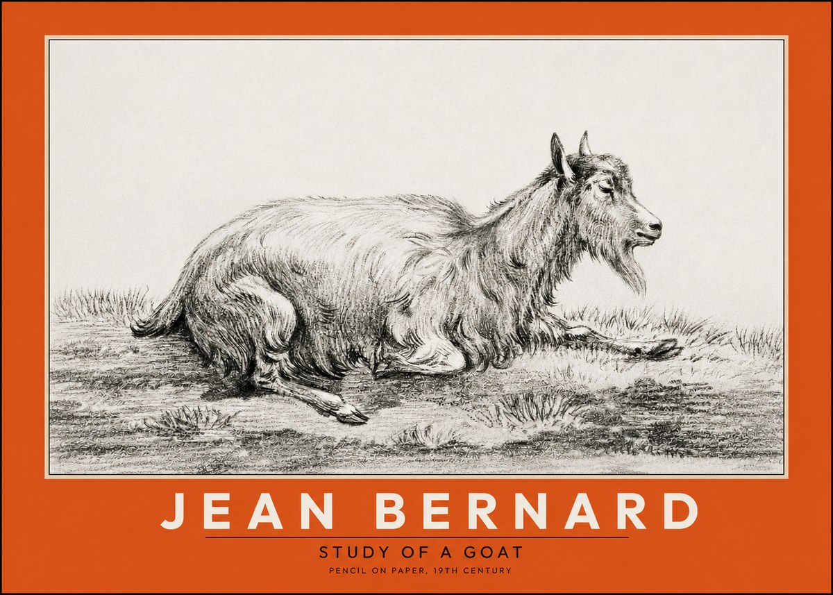Jean Bernard Study of a Goat V No2 - Poszter