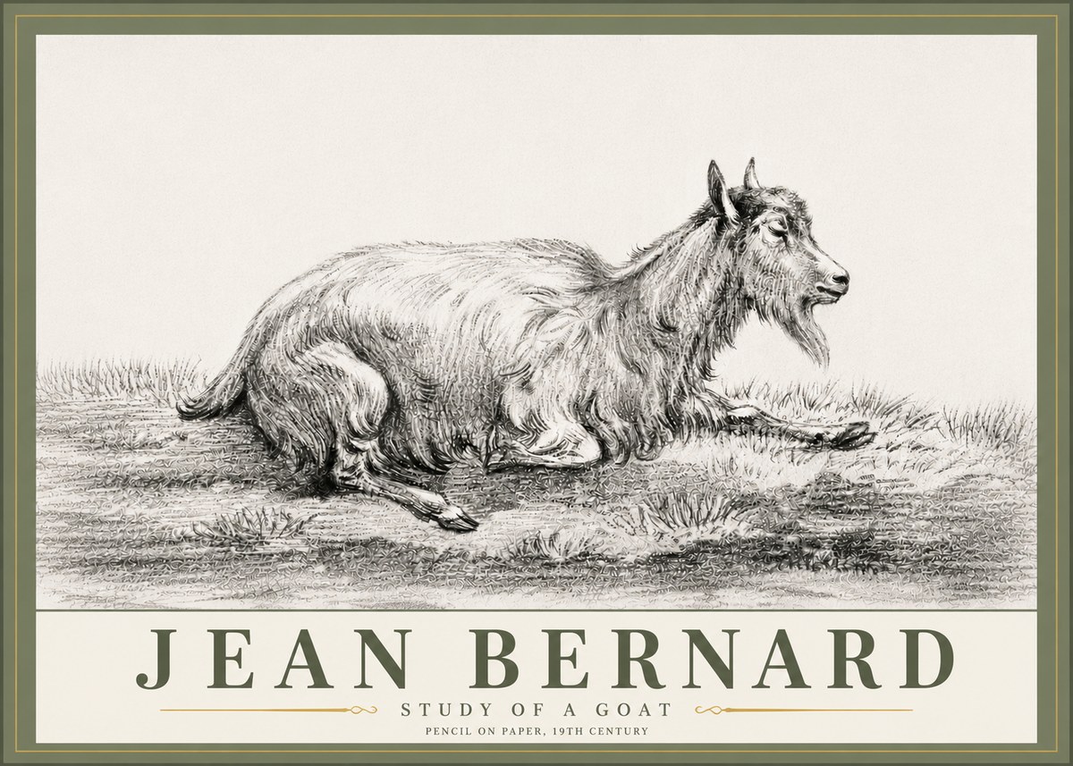 Jean Bernard Study of a Goat V No6 - Poszter