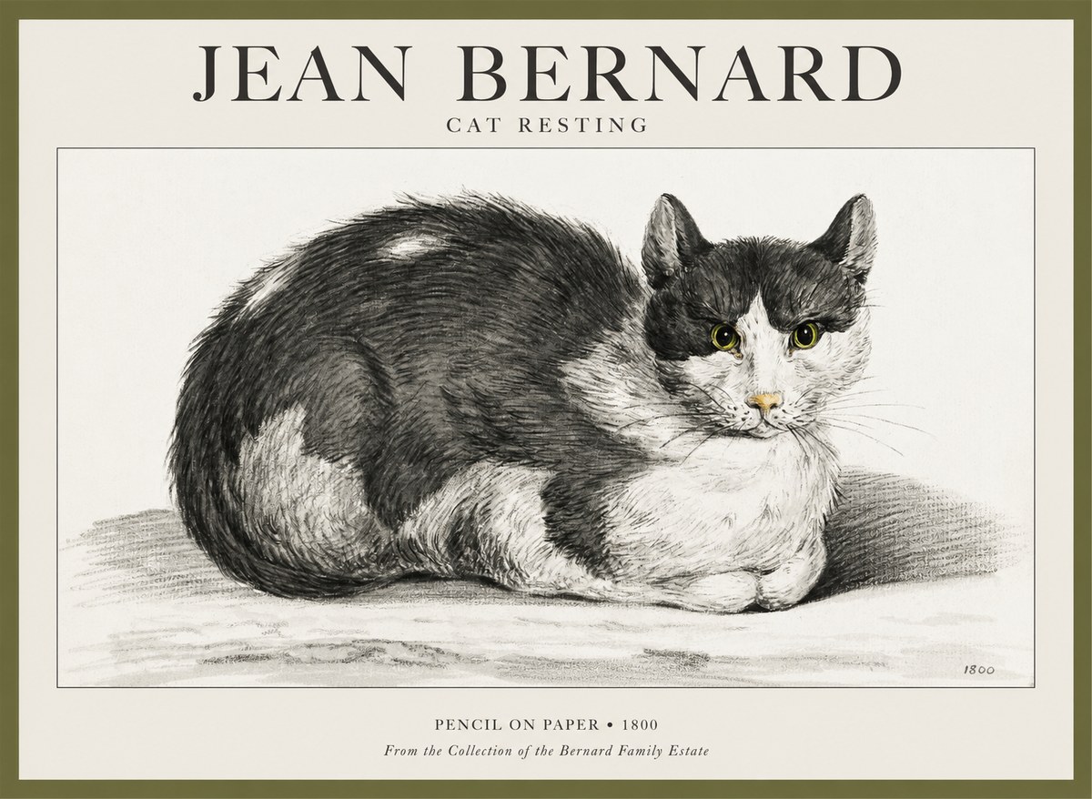 Jean Bernard Cat Resting No1 - Poszter