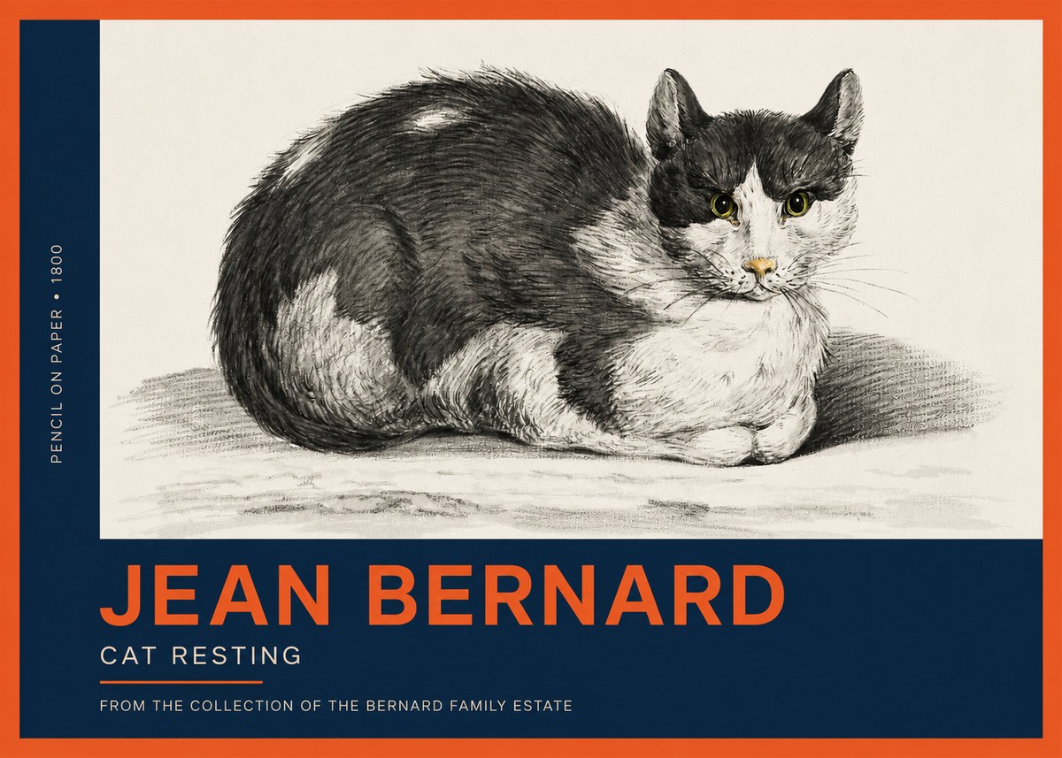Jean Bernard Cat Resting No2 - Poszter
