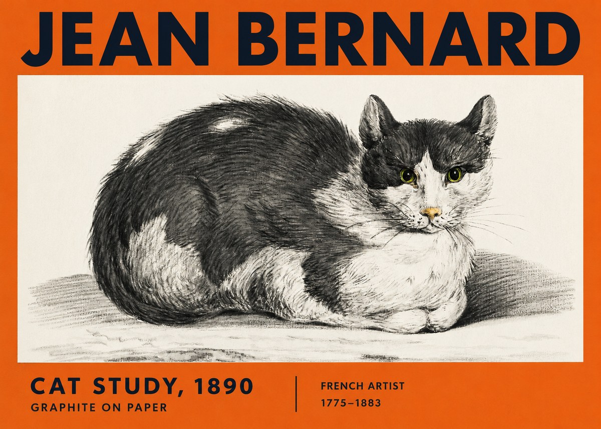 Jean Bernard Cat Resting No4 - Poszter