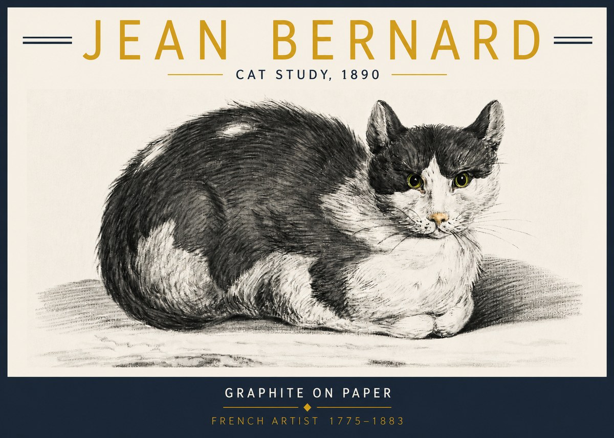 Jean Bernard Cat Resting No6 - Poszter