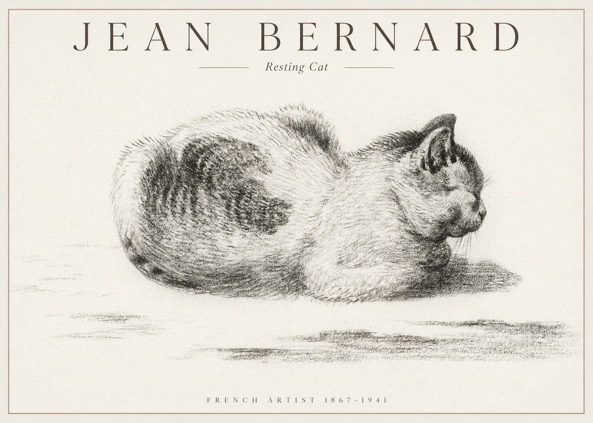 Jean Bernard Resting Cat No1 - Poszter