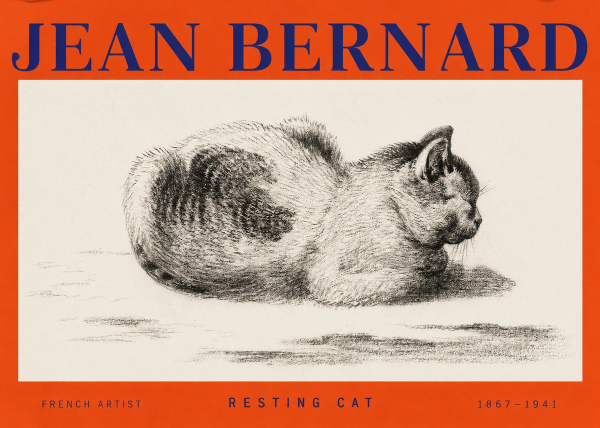 Jean Bernard Resting Cat No2 - Poszter