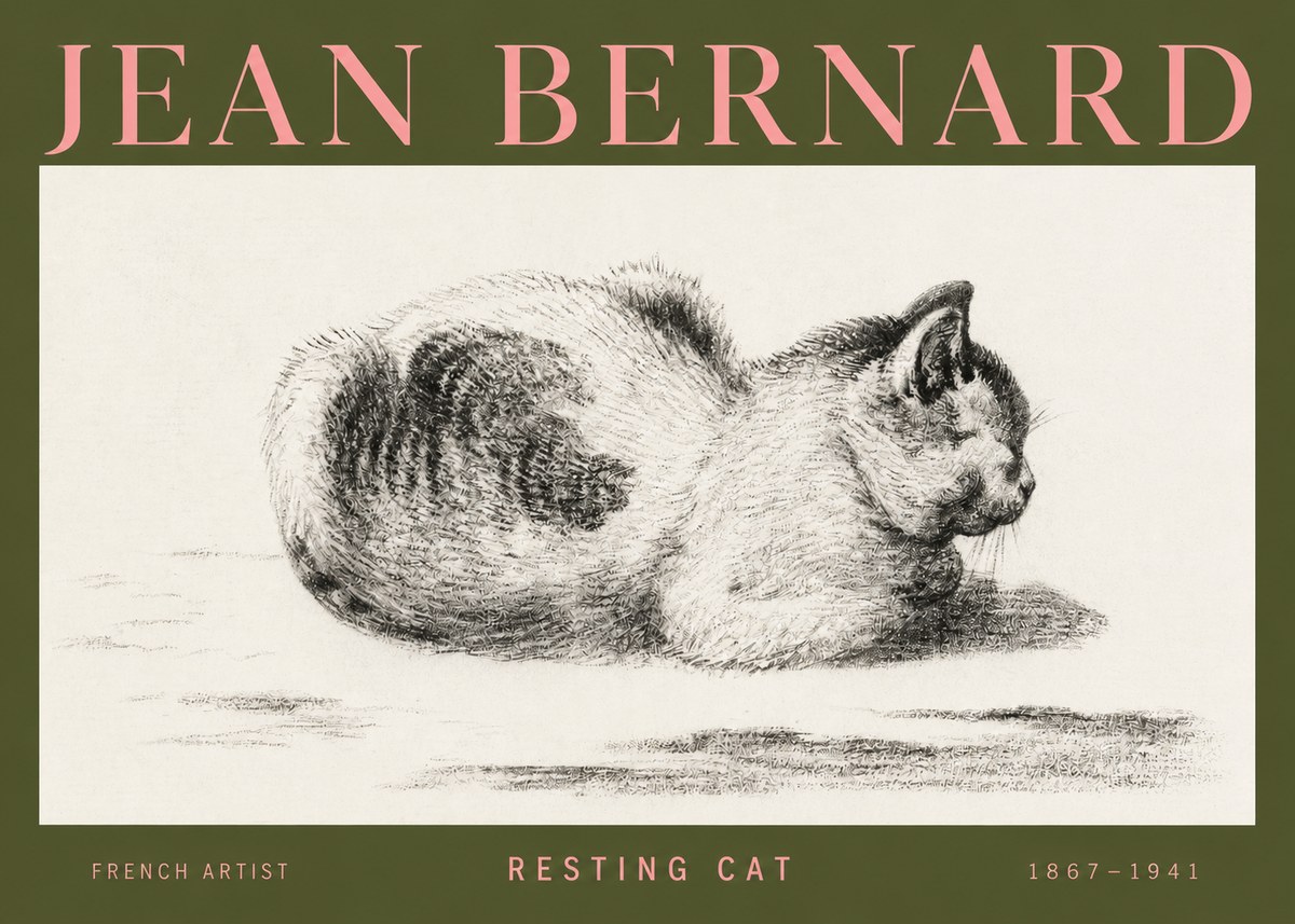 Jean Bernard Resting Cat No3 - Poszter