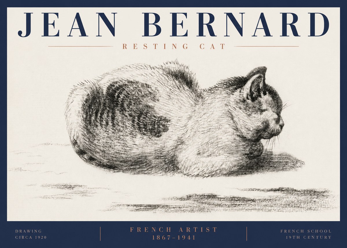 Jean Bernard Resting Cat No6 - Poszter
