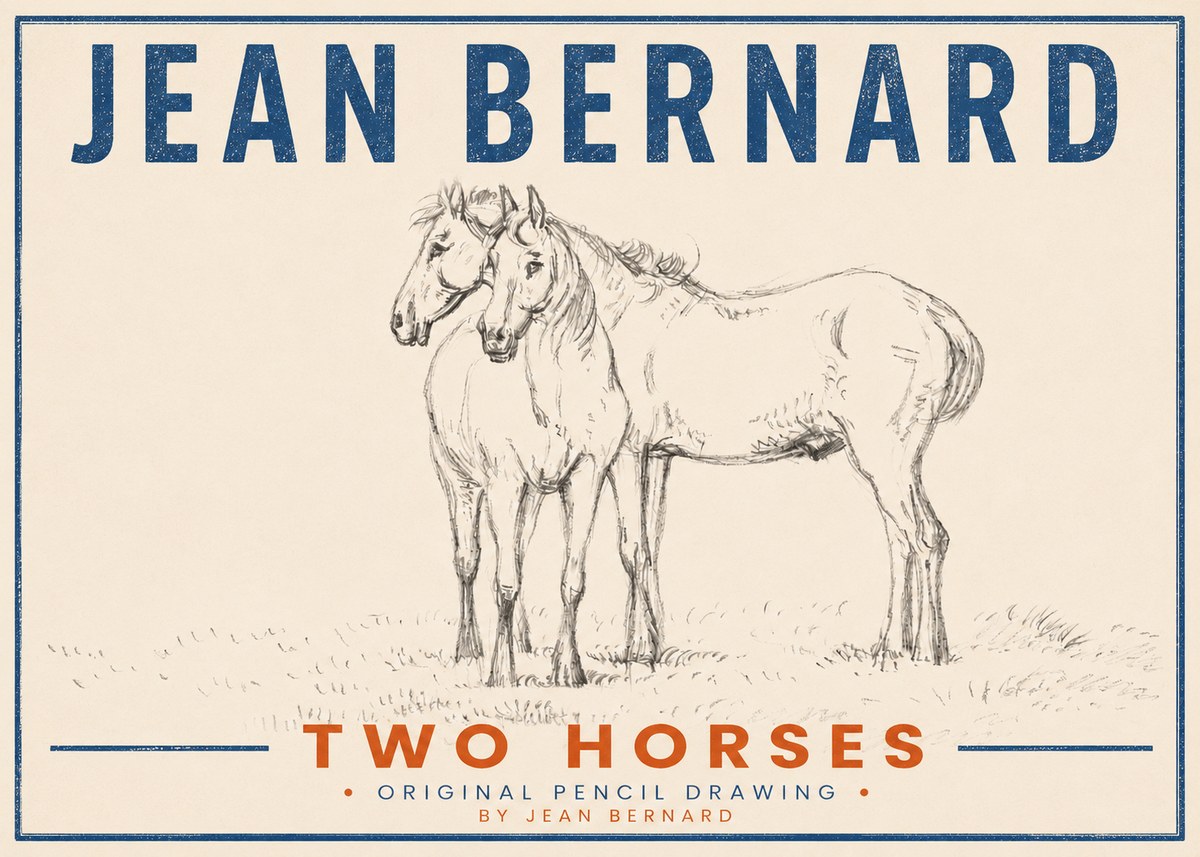 Jean Bernard Two Horses I No3 - Poszter