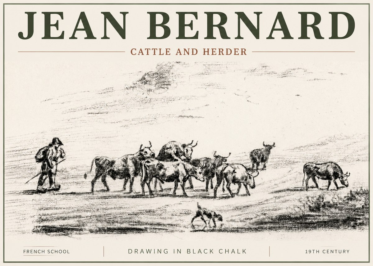 Jean Bernard Cattle and Herder No4 - Poszter