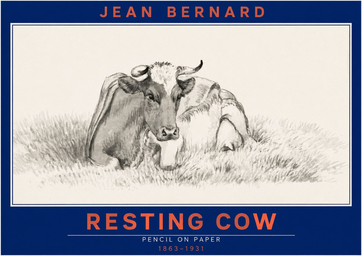 Jean Bernard Resting Cow IV No2 - Poszter
