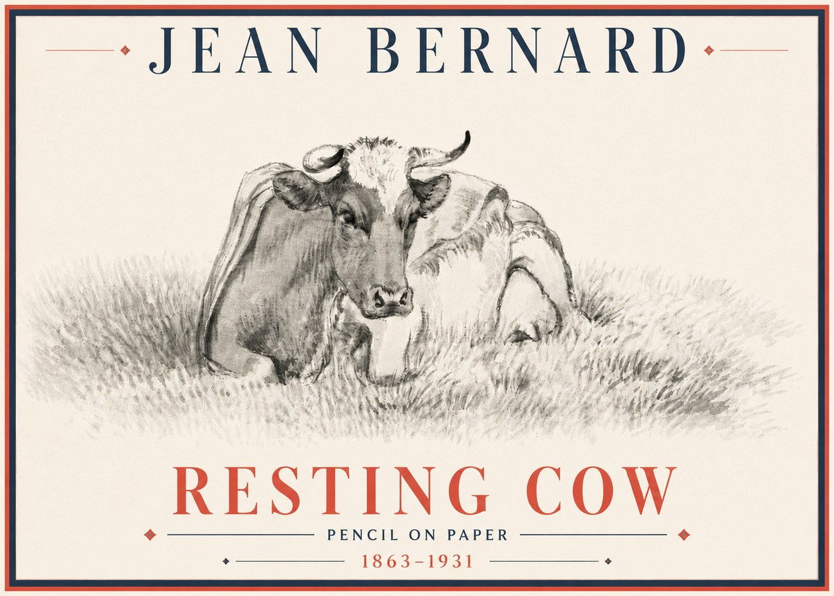 Jean Bernard Resting Cow IV No5 - Poszter