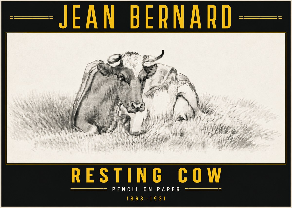 Jean Bernard Resting Cow IV No6 - Poszter
