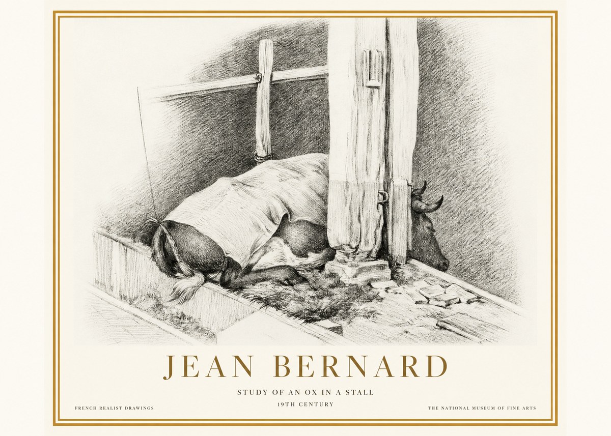 Jean Bernard The Resting Ox No5 - Poszter