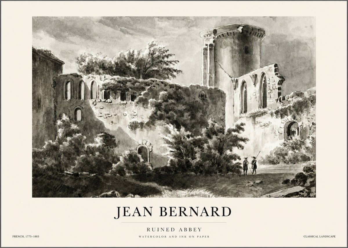 Jean Bernard Ruins of an Old Abbey No2 - Poszter