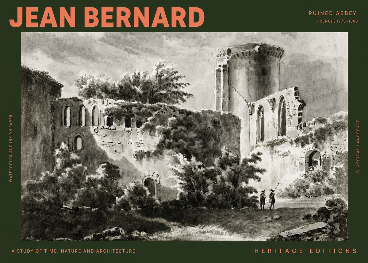Jean Bernard Ruins of an Old Abbey No3 - Poszter