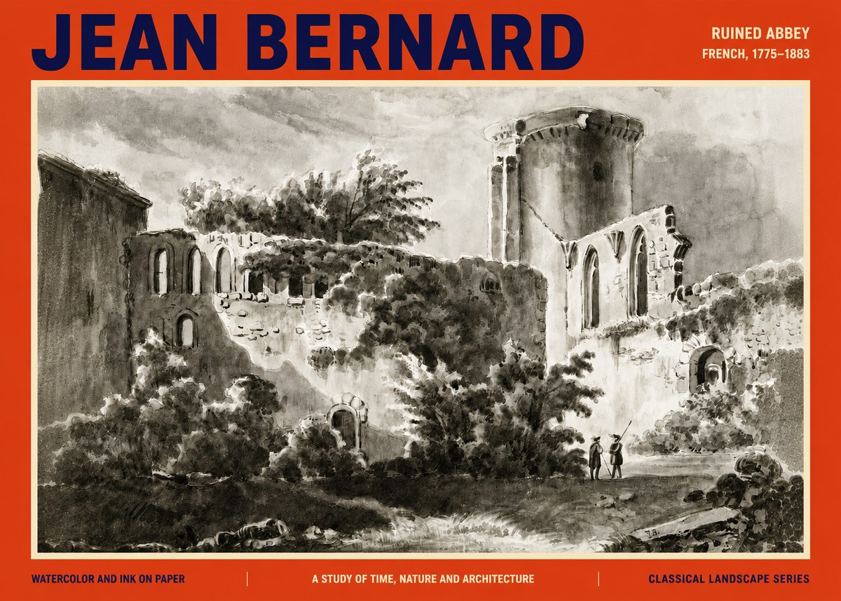 Jean Bernard Ruins of an Old Abbey No4 - Poszter