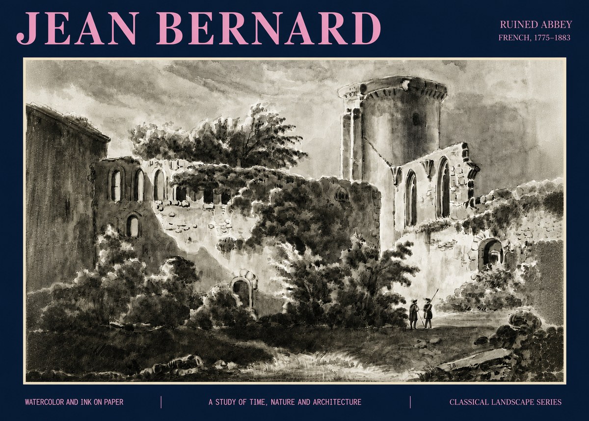 Jean Bernard Ruins of an Old Abbey No5 - Poszter
