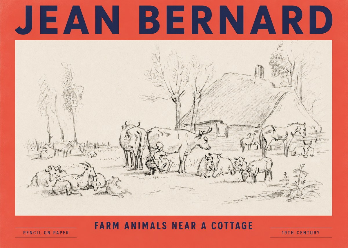 Jean Bernard Farmyard Scene No5 - Poszter
