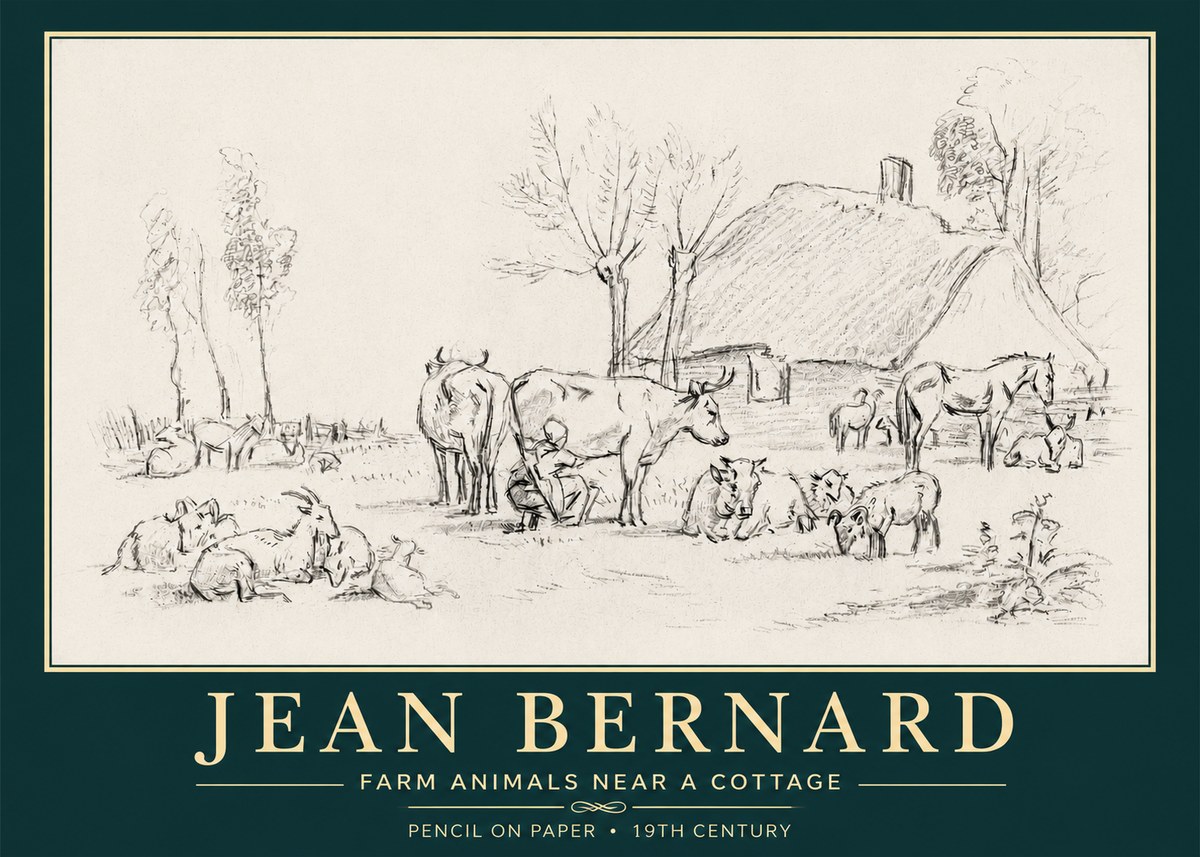 Jean Bernard Farmyard Scene No6 - Poszter