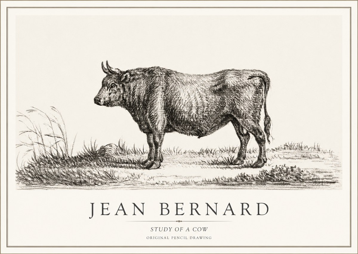Jean Bernard Study of a Cow XIII No1 - Poszter