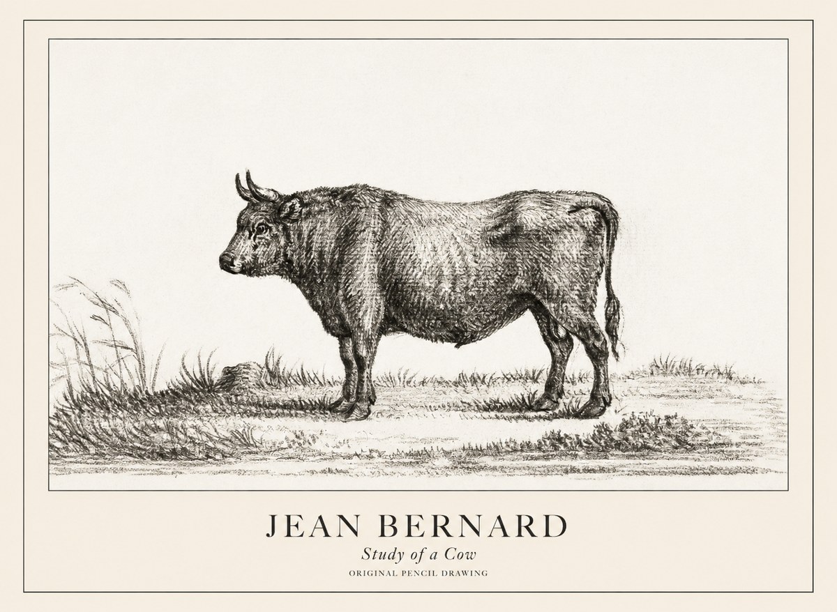 Jean Bernard Study of a Cow XIII No3 - Poszter