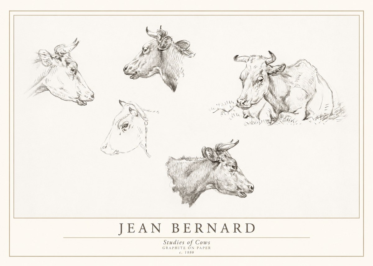 Jean Bernard Studies of Cows I No1 - Poszter