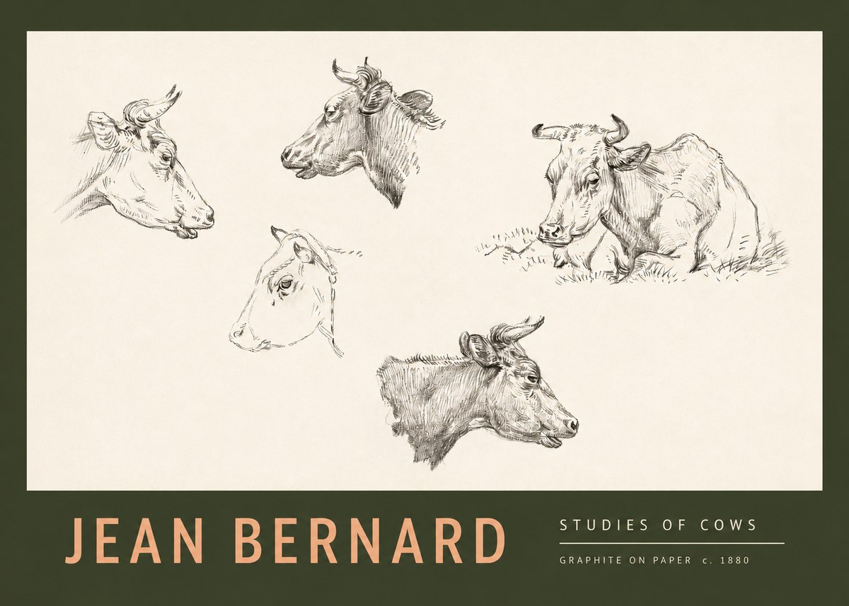 Jean Bernard Studies of Cows I No2 - Poszter